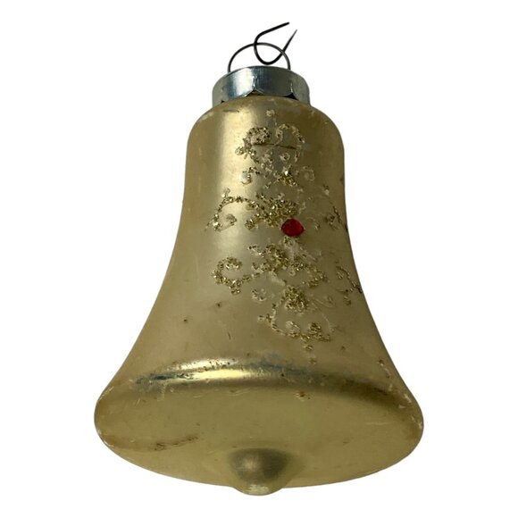 Mercury Glass Christmas Ornaments Vintage Gold Bells Set of 4 Made in Germany - Picture 10 of 16